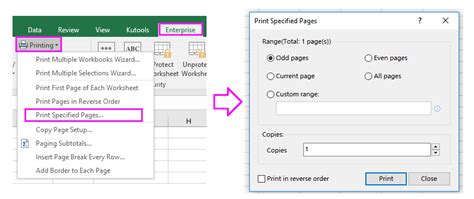 how to print odd pages in excel